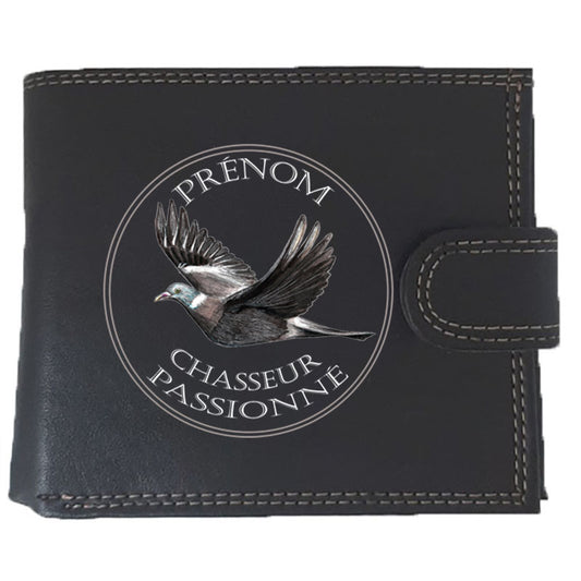 Portefeuille à rabat en Simili Cuir pour homme personnalisé Chasseur passionné