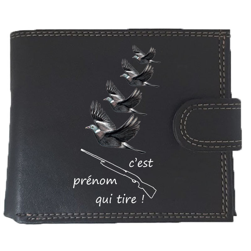 Portefeuille à rabat en Simili Cuir personnalisé Fusil chasse