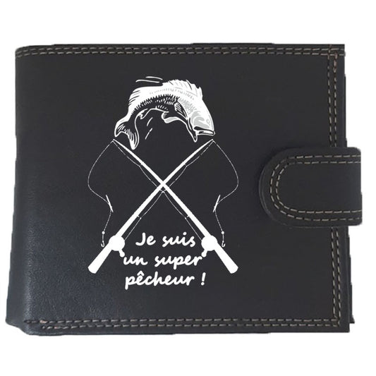 Portefeuille à rabat en Simili Cuir personnalisé Super Pêcheur