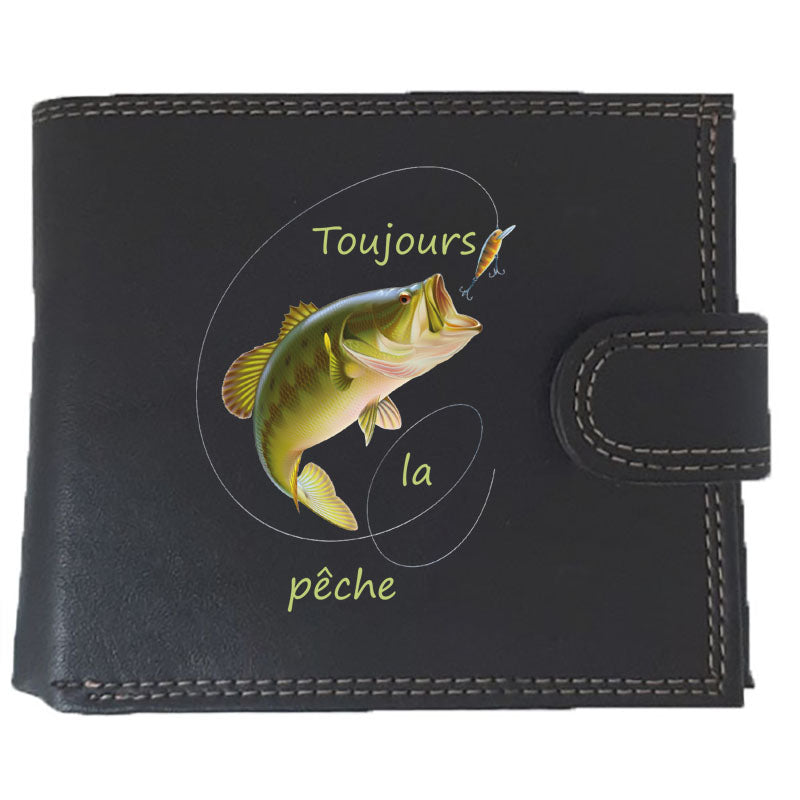 Portefeuille à rabat en Simili Cuir personnalisé Toujours la pêche
