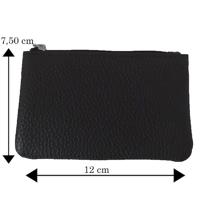 Petit porte monnaie avec porte clés en Cuir noir pour Homme personnalisé Moto Cross