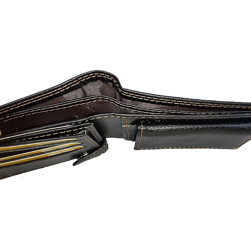 Portefeuille à rabat en Simili Cuir noir personnalisé avec photo et Canne à pêche