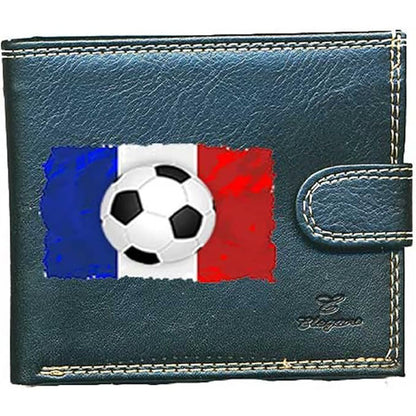 Portefeuille à rabat en Simili Cuir pour homme personnalisé Drapeau France foot