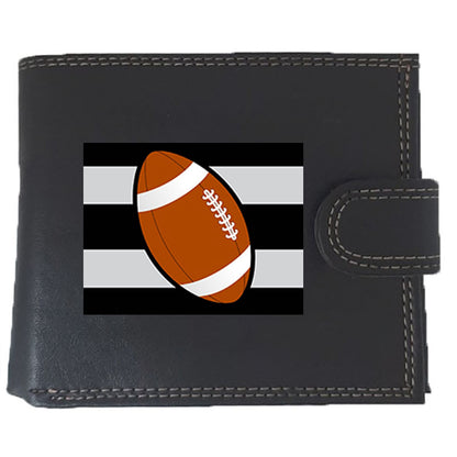 Portefeuille à rabat en Simili Cuir pour homme personnalisé Rugby ballon