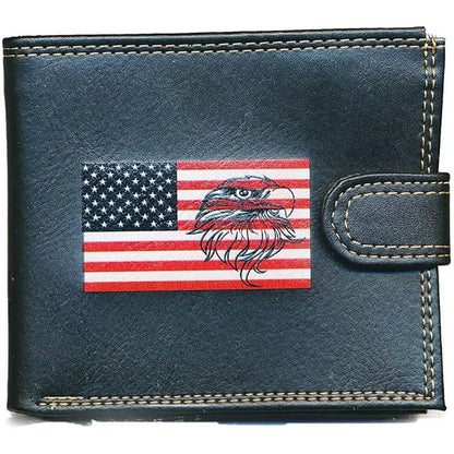 Portefeuille à rabat en Simili Cuir pour homme personnalisé USA Aigle
