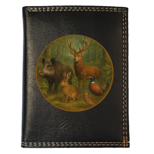 Petit Portefeuille Homme noir avec Porte Monnaie Personnalisé Sanglier