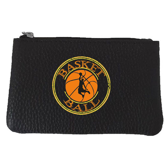 Petit porte monnaie avec porte clés en Cuir noir pour Homme personnalisé Basket