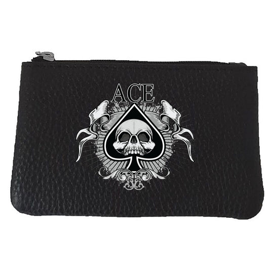 Petit porte monnaie avec porte clés  en Cuir noir pour Homme personnalisé As