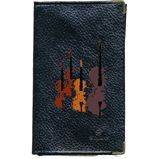 Porte Carte Grise en Cuir noir unisexe personnalisé Violon