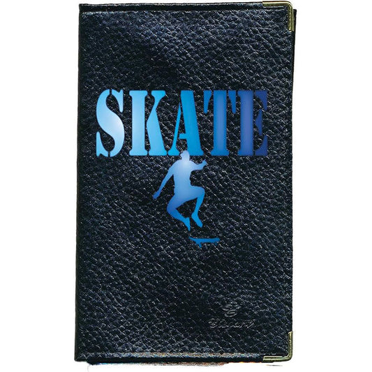 Porte Carte Grise en Cuir noir pour homme personnalisé Skate