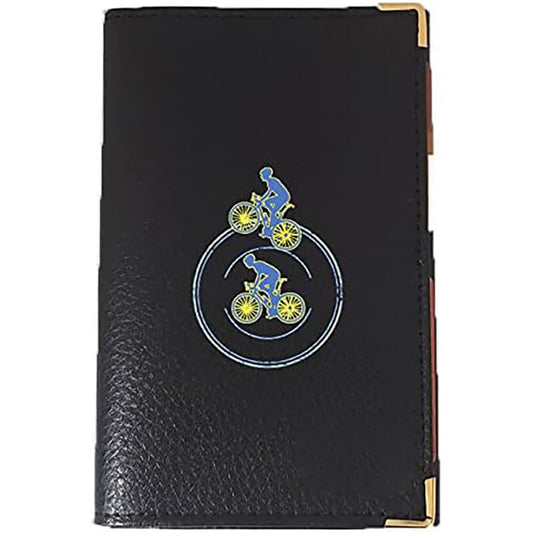 Porte Carte Grise en Cuir noir pour homme personnalisé Cycliste