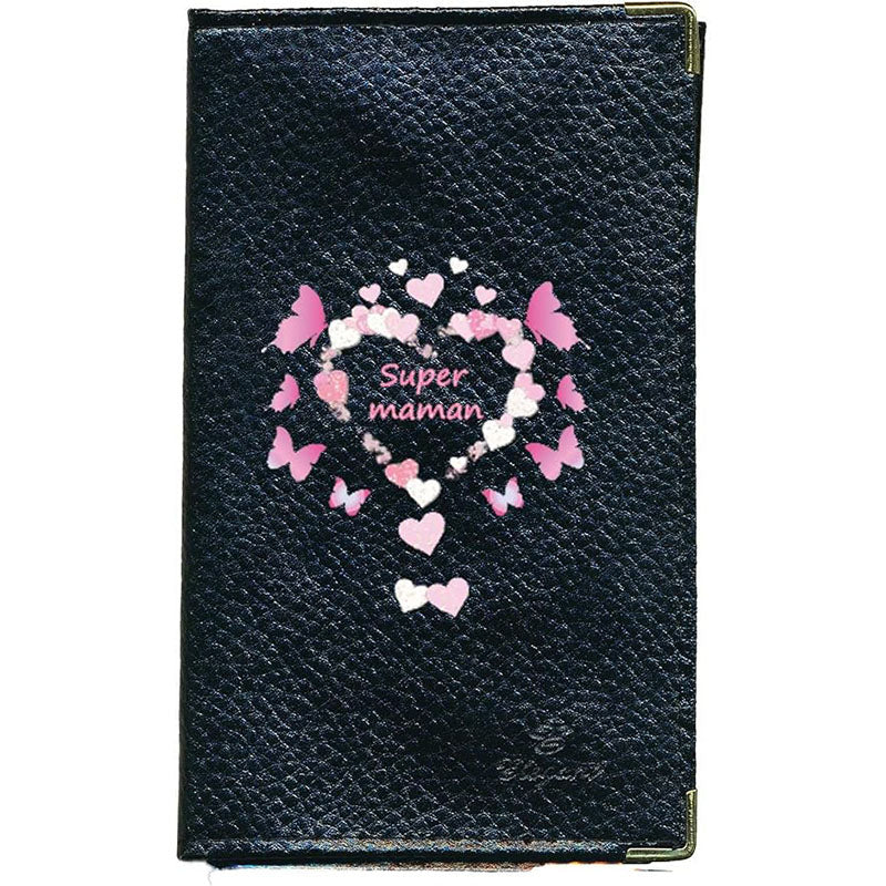 Porte Carte Grise en Cuir noir pour femme personnalisé Meilleure Maman