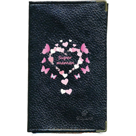 Porte Carte Grise en Cuir noir pour femme personnalisé Meilleure Maman