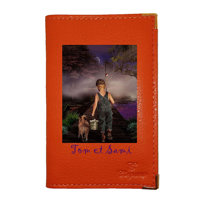 Porte carte grise en cuir de vachette – Personnalisé avec photo, logo ou texte