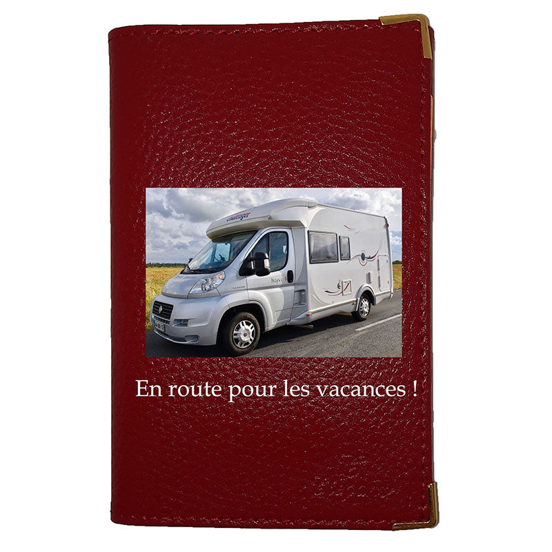 Porte carte grise en cuir de vachette – Personnalisé avec photo, logo ou texte