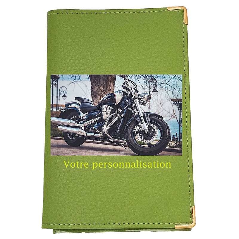 Porte carte grise en cuir de vachette – Personnalisé avec photo, logo ou texte