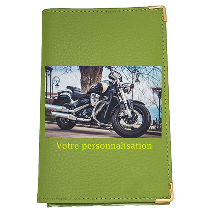 Porte carte grise en cuir de vachette – Personnalisé avec photo, logo ou texte