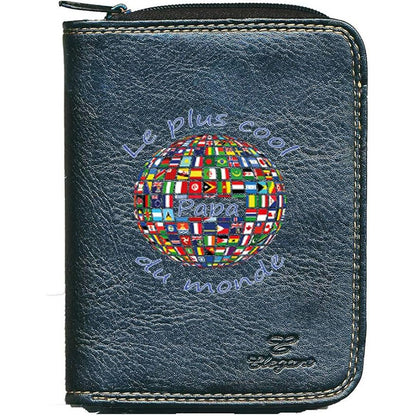 Porte monnaie et carte noir en Simili Cuir Homme Le plus Cool des Papas