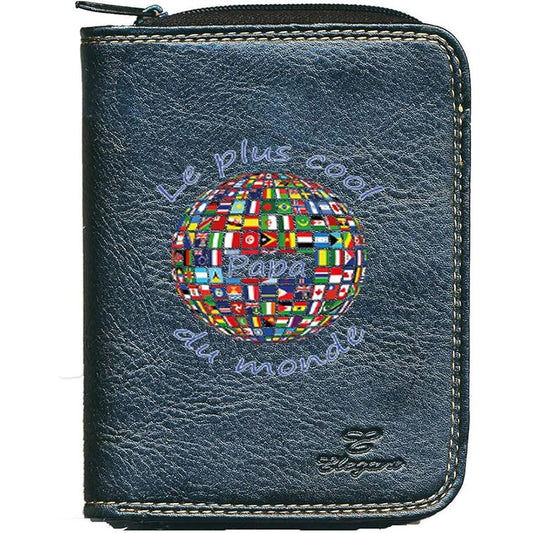 Porte monnaie et carte noir en Simili Cuir Homme Le plus Cool des Papas
