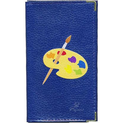 Porte Carte Grise en Cuir bleu unisexe personnalisé Artiste