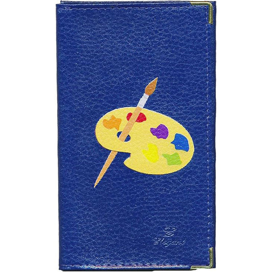 Porte Carte Grise en Cuir bleu unisexe personnalisé Artiste