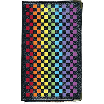Porte Carte Grise en Cuir noir pour femme personnalisé Carré Rainbow