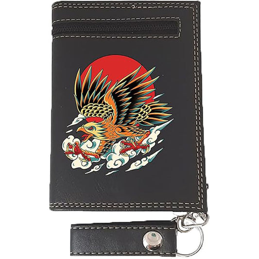 Portefeuille avec Chaine en Simili Cuir pour homme personnalisé Aigle