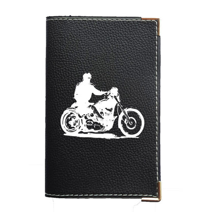 Porte carte grise en simili cuir noir personnalisé Harley