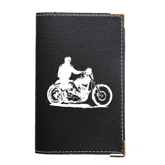 Porte carte grise en simili cuir noir personnalisé Harley