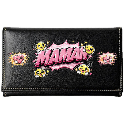 Compagnon Tout-en-Un Porte Chéquier en Simili Cuir personnalisé Maman BD