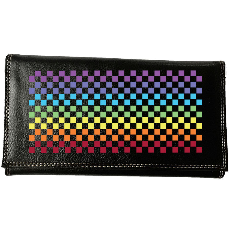 Compagnon Tout-en-Un Porte Chéquier en Simili Cuir personnalisé Carre Rainbow
