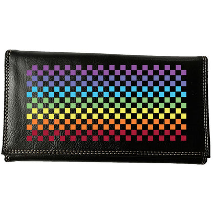 Compagnon Tout-en-Un Porte Chéquier en Simili Cuir personnalisé Carre Rainbow