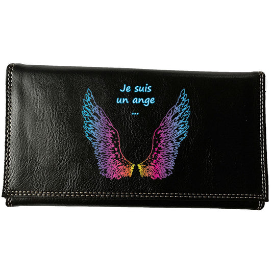 Compagnon Tout-en-Un Porte Chéquier en Simili Cuir personnalisé Je suis une Ange