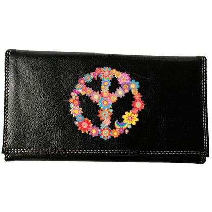 Compagnon Tout-en-Un Porte Chéquier en Simili Cuir personnalisé Peace
