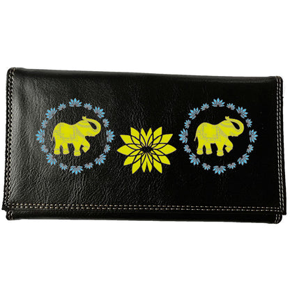 Compagnon Tout-en-Un Porte Chéquier en Simili Cuir - Design Eléphant