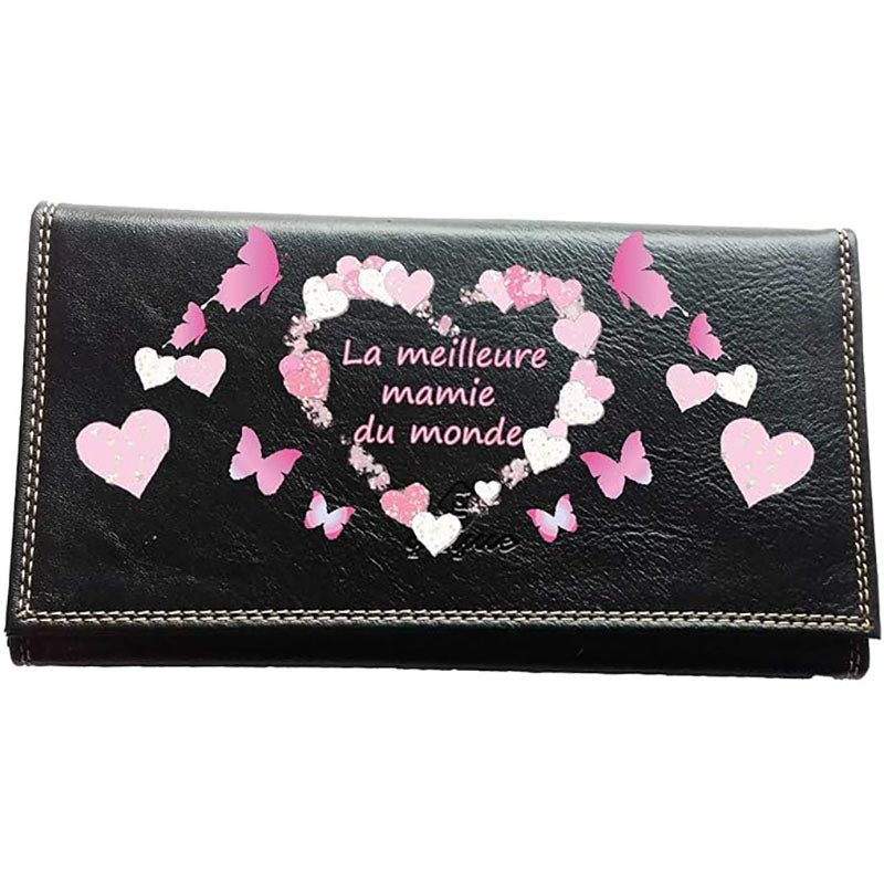 Compagnon Tout-en-Un Porte Chéquier en Simili Cuir personnalisé Meilleure Mamie