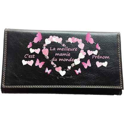 Compagnon Tout-en-Un Porte Chéquier en Simili Cuir personnalisé Meilleure Mamie