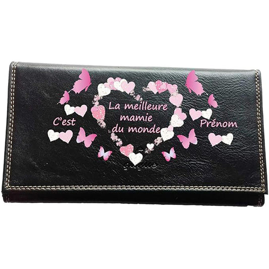 Compagnon Tout-en-Un Porte Chéquier en Simili Cuir personnalisé Meilleure Mamie