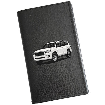 Etui Porte carte grise en cuir noir personnalisé Voiture - prénom en option