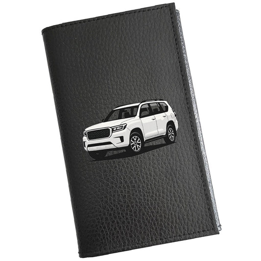 Etui Porte carte grise en cuir noir personnalisé Voiture - prénom en option