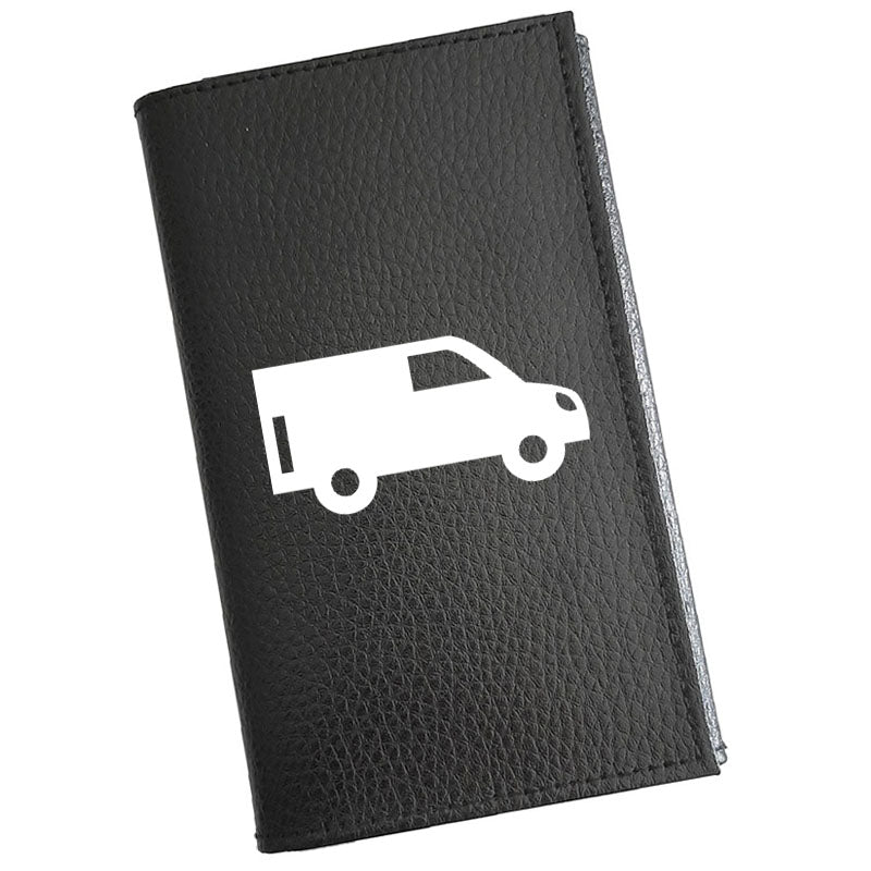 Porte carte grise en cuir noir personnalisé Camion