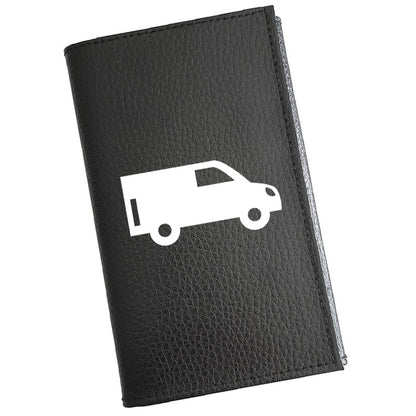 Porte carte grise en cuir noir personnalisé Camion