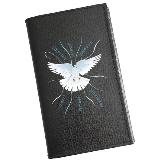 Porte carte grise en cuir noir personnalisé Colombe