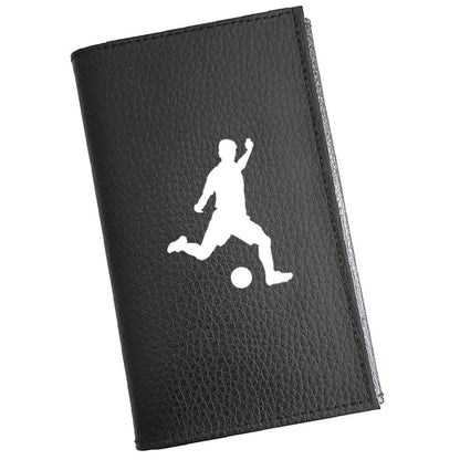 Porte carte grise en cuir noir personnalisé Joueur de Foot