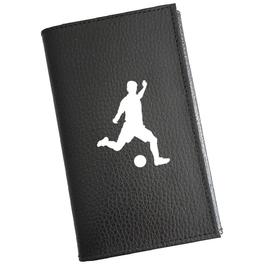 Porte carte grise en cuir noir personnalisé Joueur de Foot