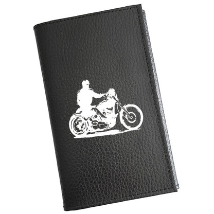 Porte carte grise en cuir noir personnalisé Harley
