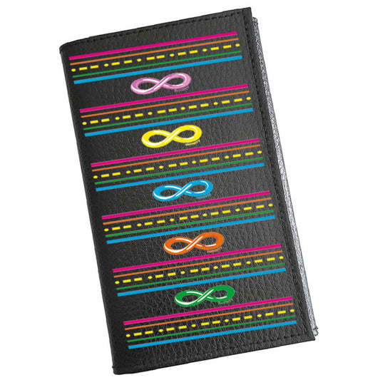 Porte carte grise en cuir noir personnalisé Infini