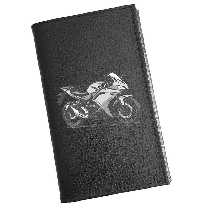 Étui Carte Grise en Cuir Noir – Personnalisé Moto Sport – en option Prénom  – Cadeau Motard