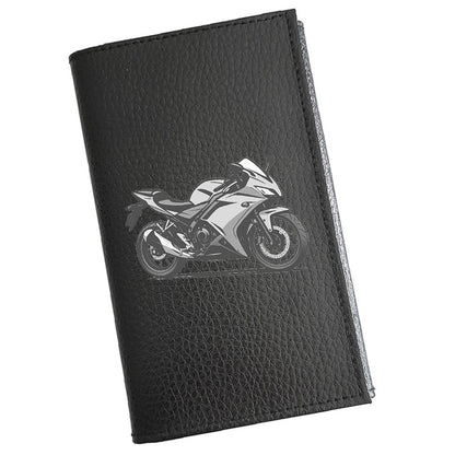 Étui Carte Grise en Cuir Noir – Personnalisé Moto Sport – en option Prénom  – Cadeau Motard