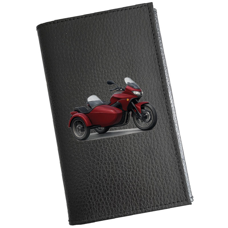 Étui Carte Grise en Cuir Noir Personnalisé Moto Side Car – en option Prénom  - Cadeau Motard cadeau motard collection
